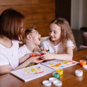 family playing with child with erb's palsy in PA