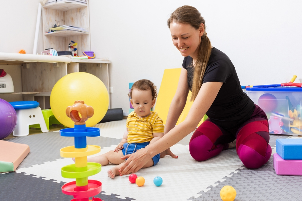 a mom caring for her son with cerebral palsy