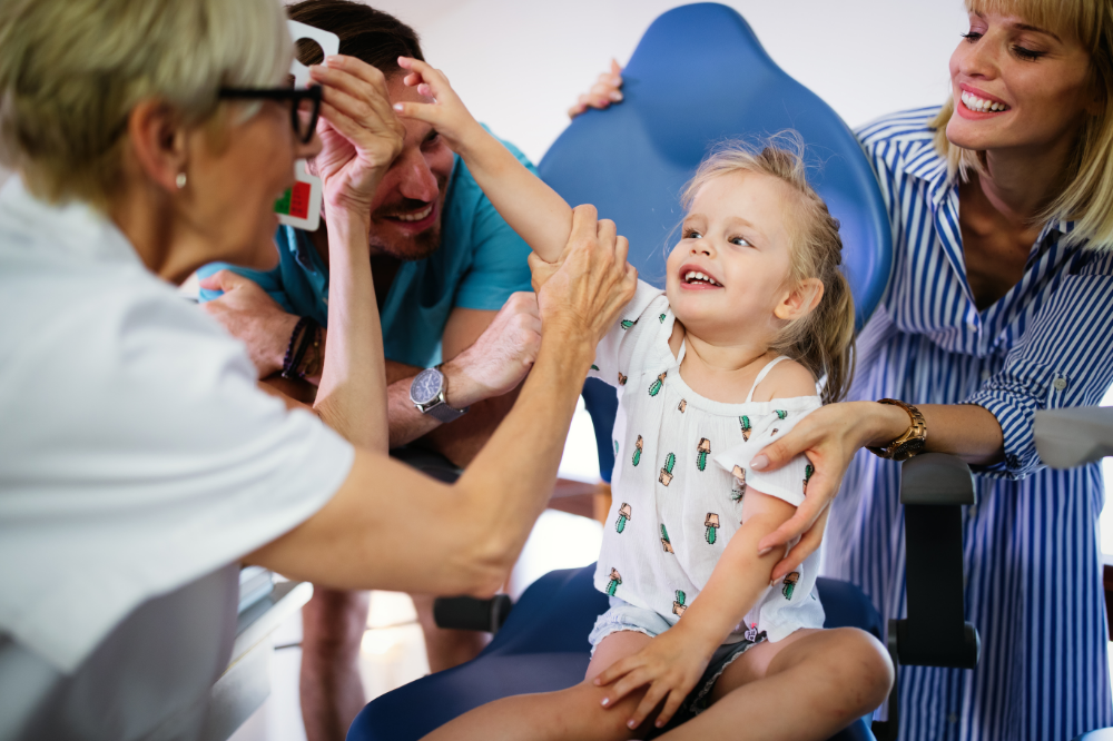 child with birth injury in hospital visiting a specialist