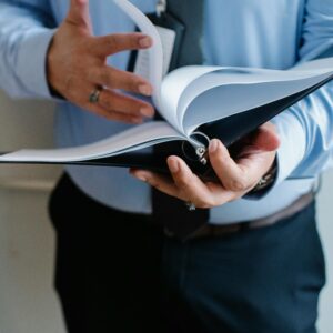 A lawyer reviewing institutional litigation literature